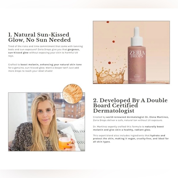 🆕 Zeria Self Tanning Serum Drops - Picture 2 of 16